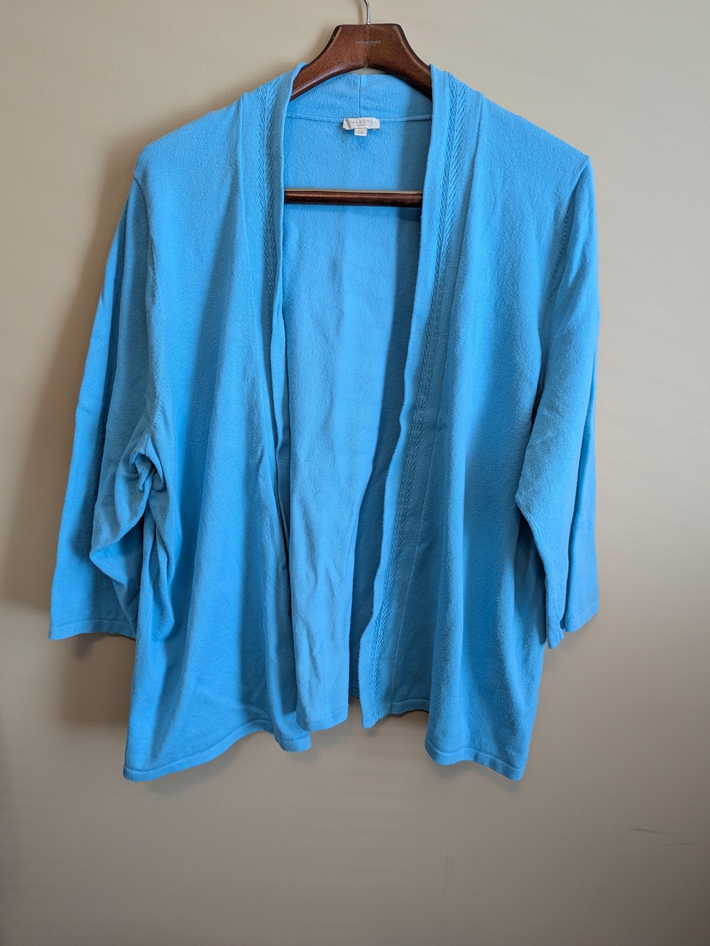 Talbots Sky Blue Open-Front Cardigan